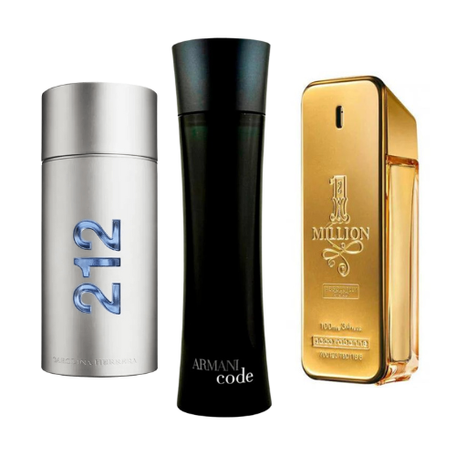 SET DE 3 PARFUMURI 212 MEN NYC, PACO RABANNE ONE MILION, ARMANI CODE BARBATI 100ML